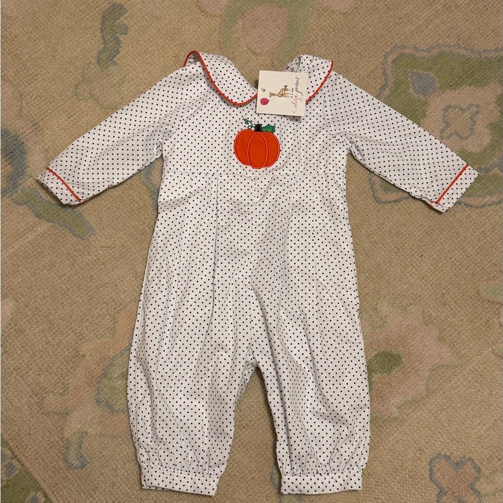 NWT Eliza James Kids Pumpkin Appliqué Onesie